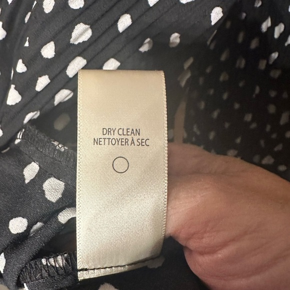 Max Studio Black & White Pleated Polka Dot Top. Size Large Romantic CoquetteGirl - Picture 7 of 9